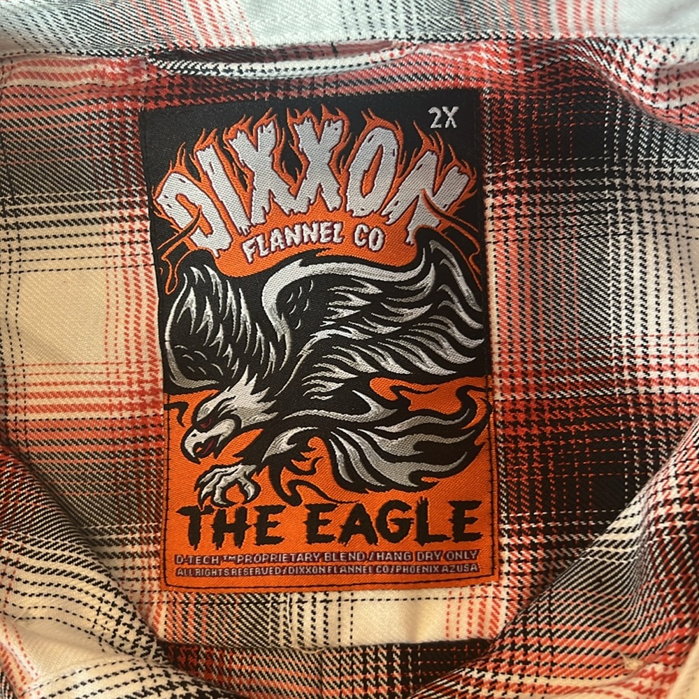 Dixxon Flannel The Eagle Plaid Button-up Shirt White / Red Men's XXL. No bag. - Picture 4 of 4
